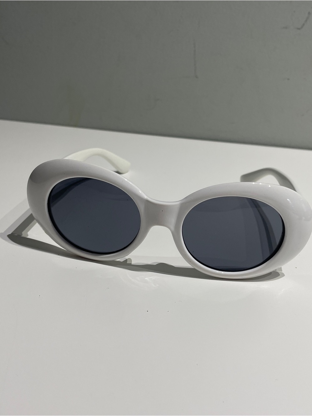 Clout Goggles Glasses Oval Sunglasses with Retro Bold Mod Thick Framed Round